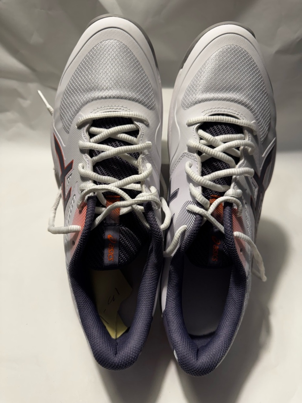 Asics White FF  court shoes with Orange Accents new / returns s10